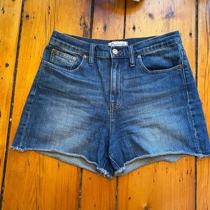 MADEWELL high waisted denim shorts